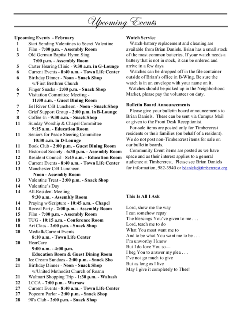 Timbercrest Senior Living Community Assisted Living, Nursing Home